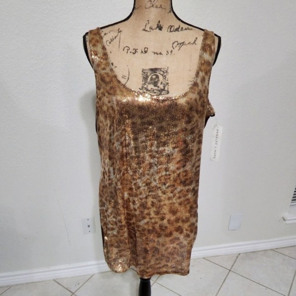 ANNALEE + Hope leopard print sequin tunic size XL‎ NEW!!!
